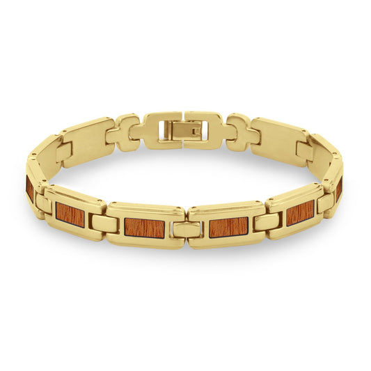 Gum Burl Ladies Link Bracelet - Yellow Gold