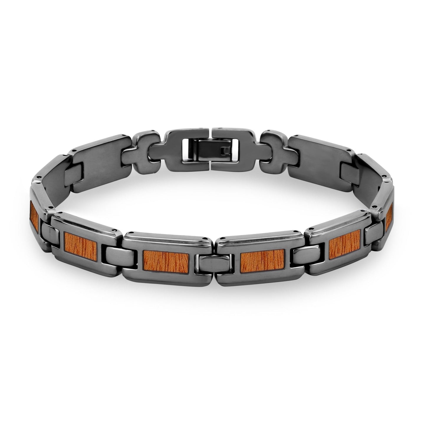 Gum Burl Men's Link Bracelet - Gunmetal