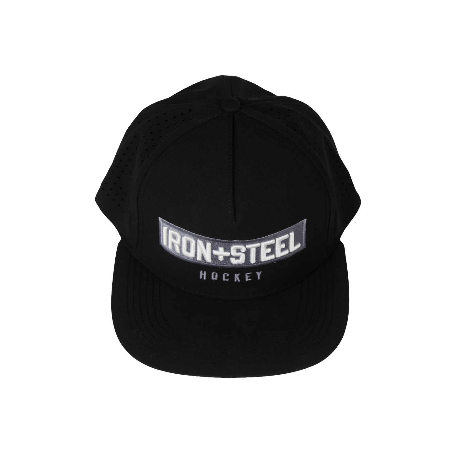 Iron+Steel Plate Snapback Hat - Black