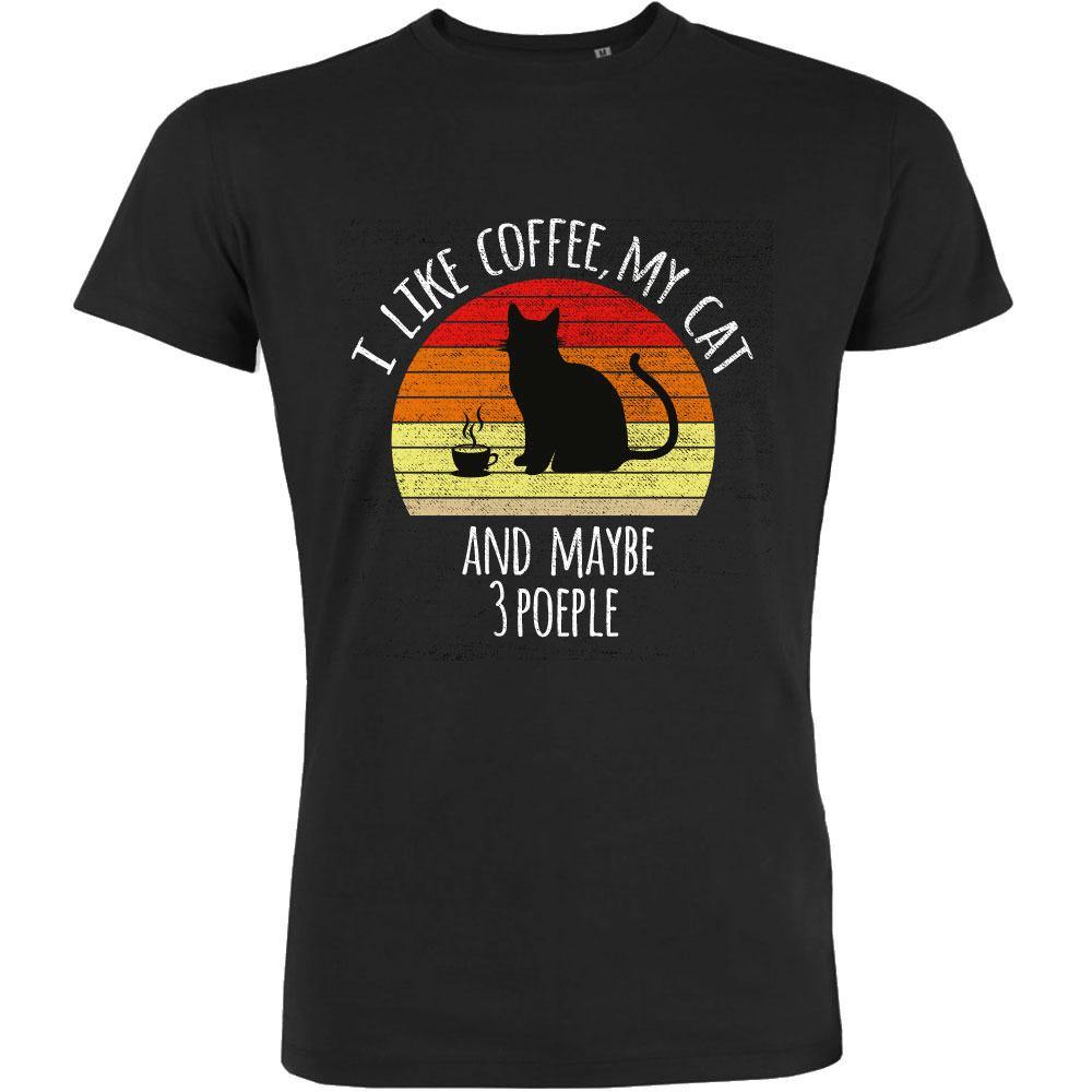 I Like Coffee, My Cat And Maybe 3 People Men's Organic Tee