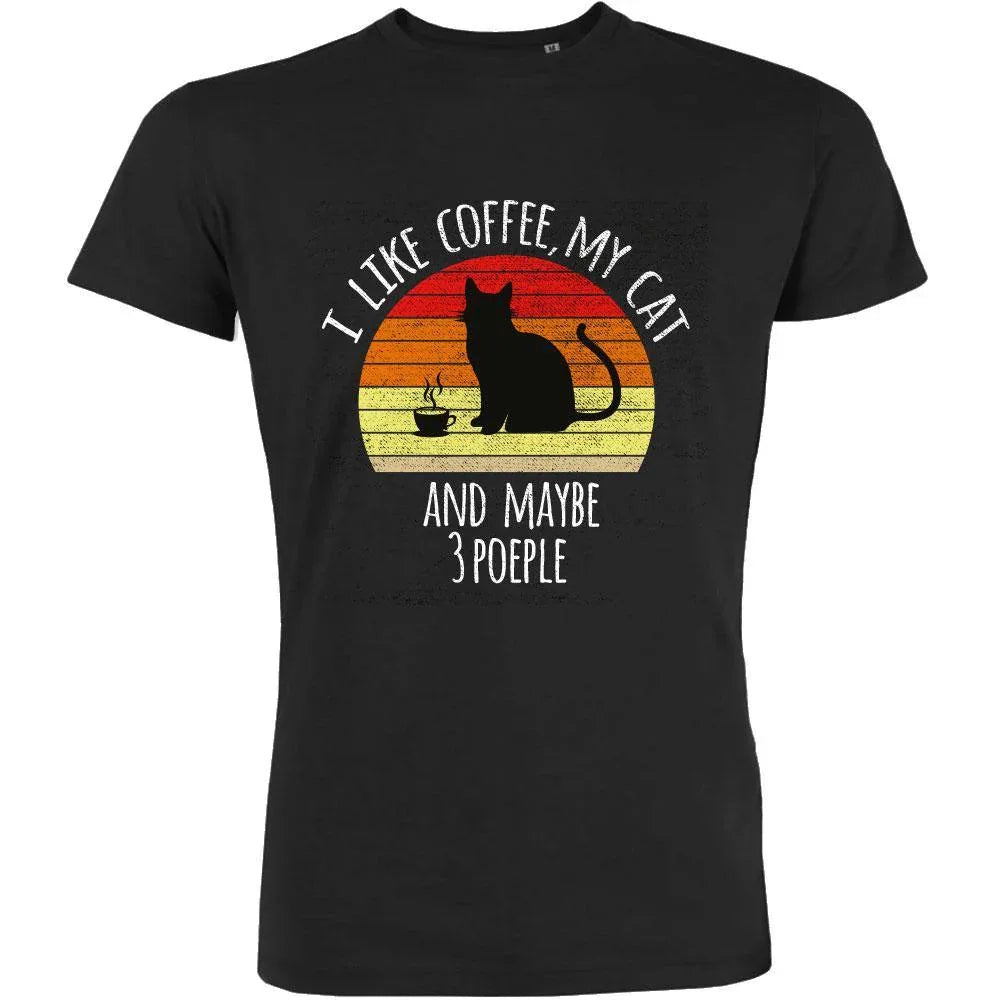 I Like Coffee, My Cat And Maybe 3 People Men's Organic Tee