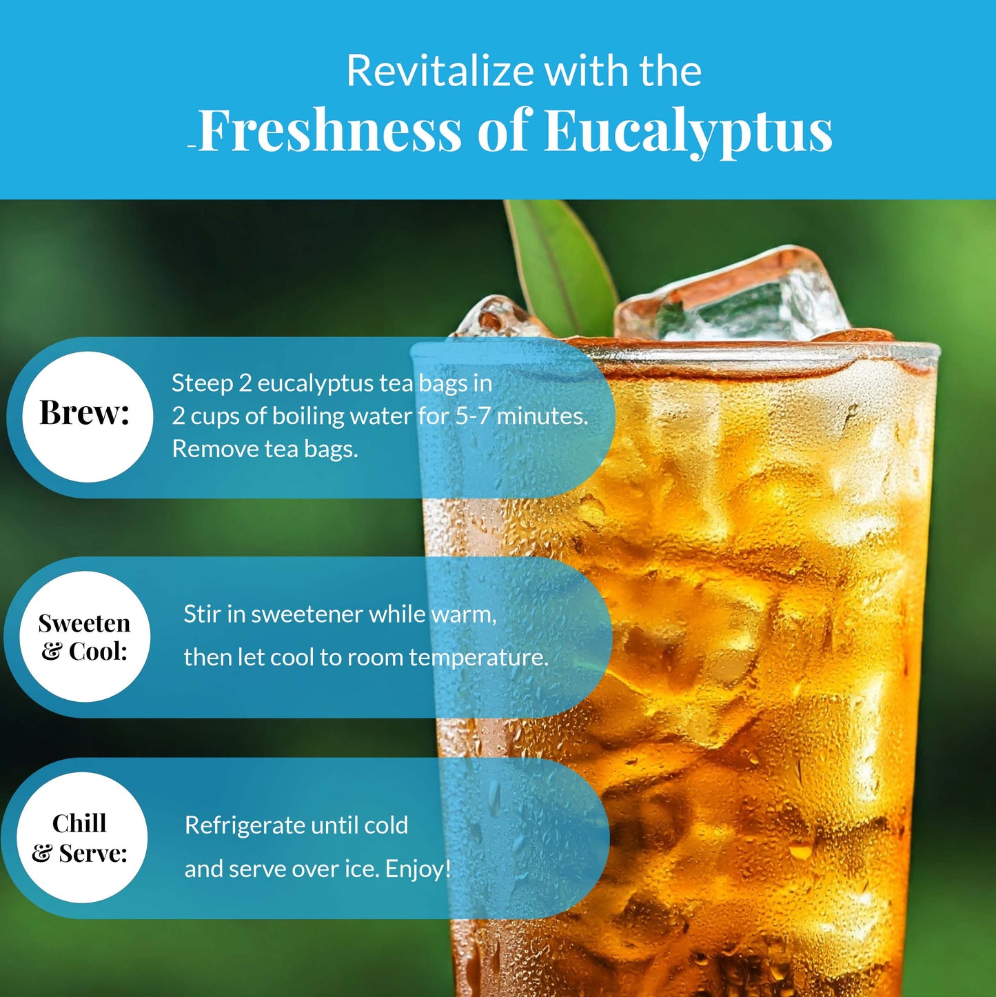 Akshit Eucalyptus Tea Bags - 75 Bags, Pure Eucalyptus Leaves,(te de eucalyptus)  Caffeine-Free Herbal Tea, 5oz, Te De Eucalipto