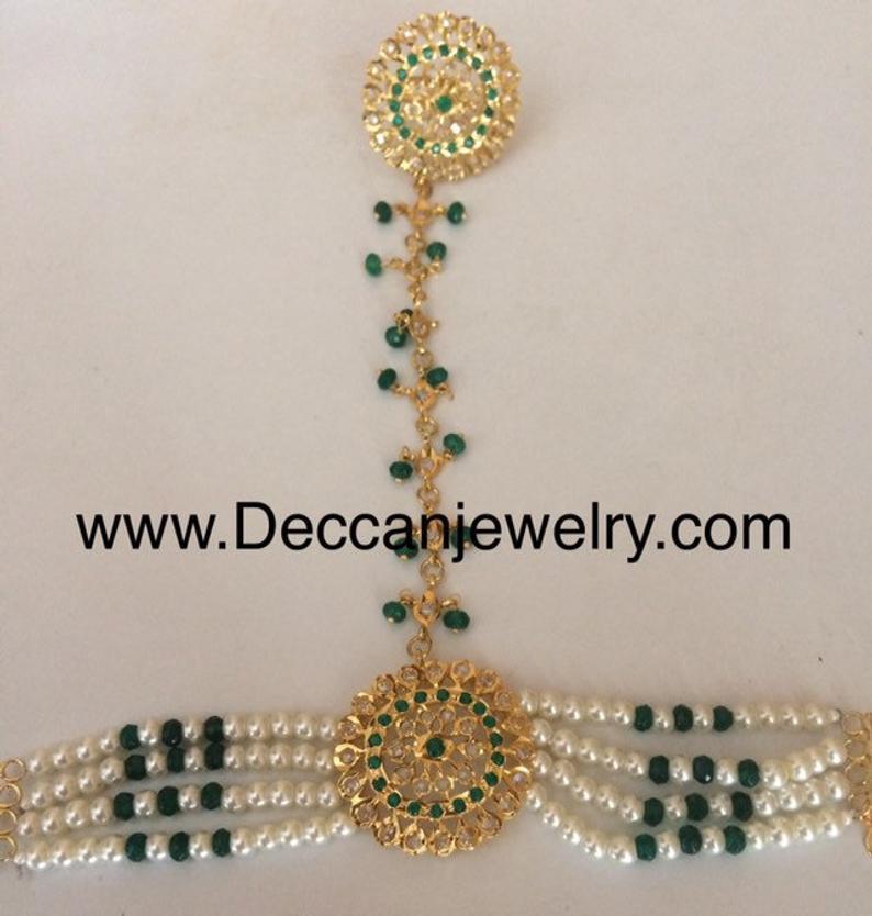 Trikha haathphool ( green) ( SHIPS IN 4 WEEKS )