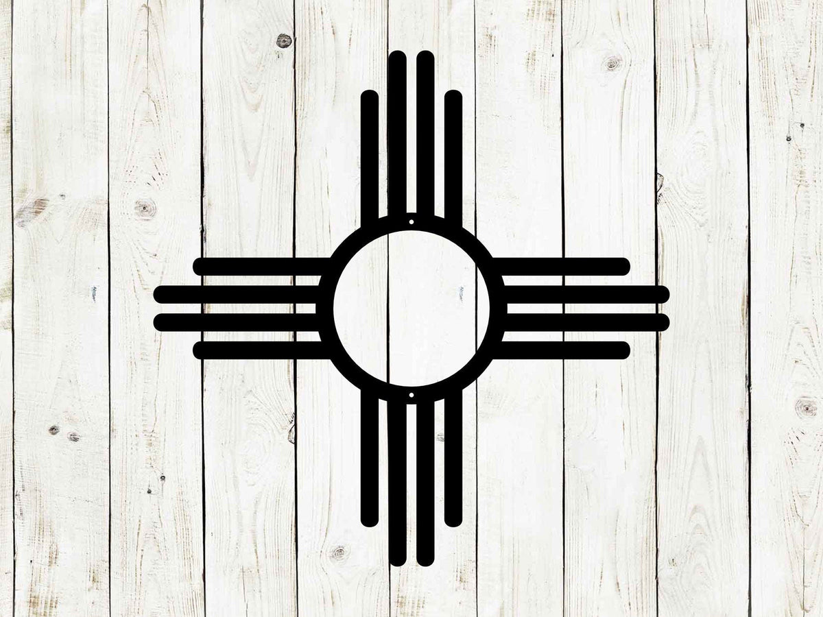 Zia Sun Metal Sign, New Mexico, Zia Cross, Metal Art, Zia, New Mexico Sign, Metal Sign, Wall decor, South western art, Outdoor patio