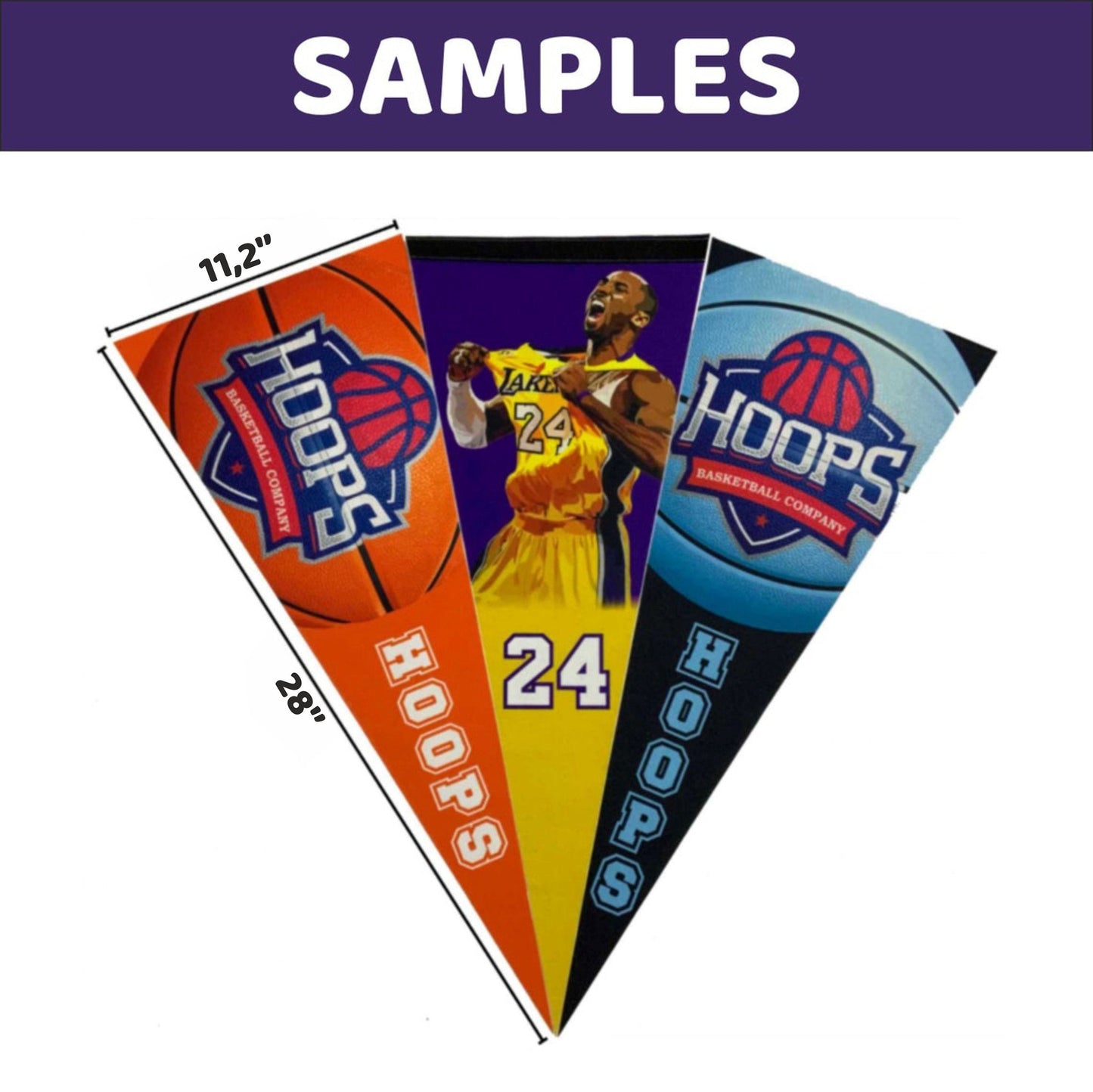 Custom Basketball Pennant (3 Pieces)
