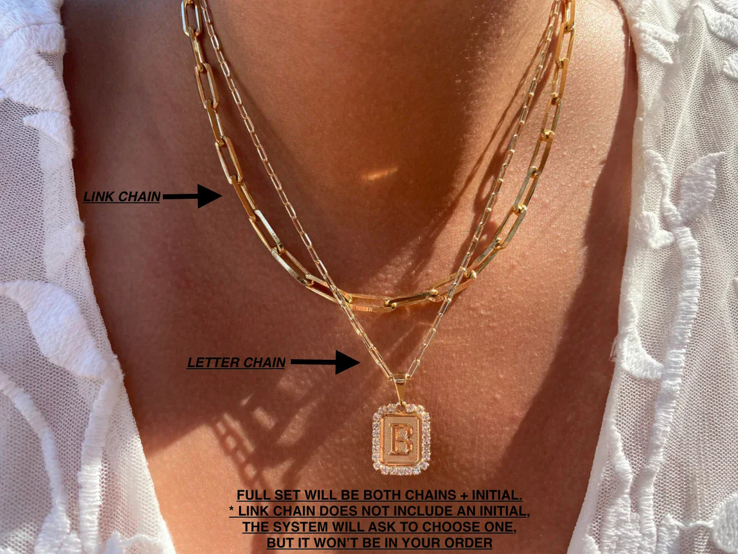 Initial Card Necklace