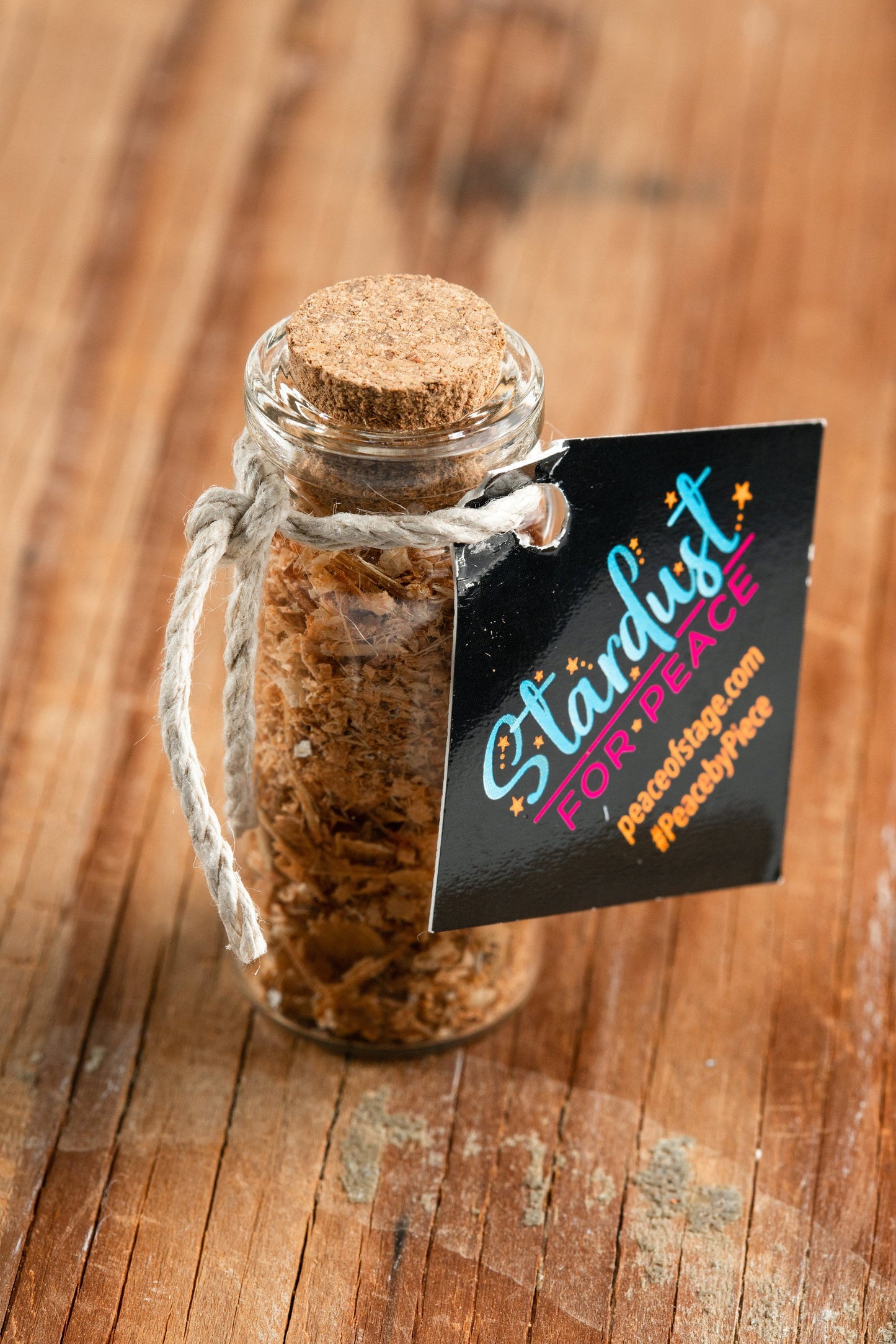Glass Bottle Filled with Shavings and Sawdust from the Original 1969 Woodstock Stage Wood