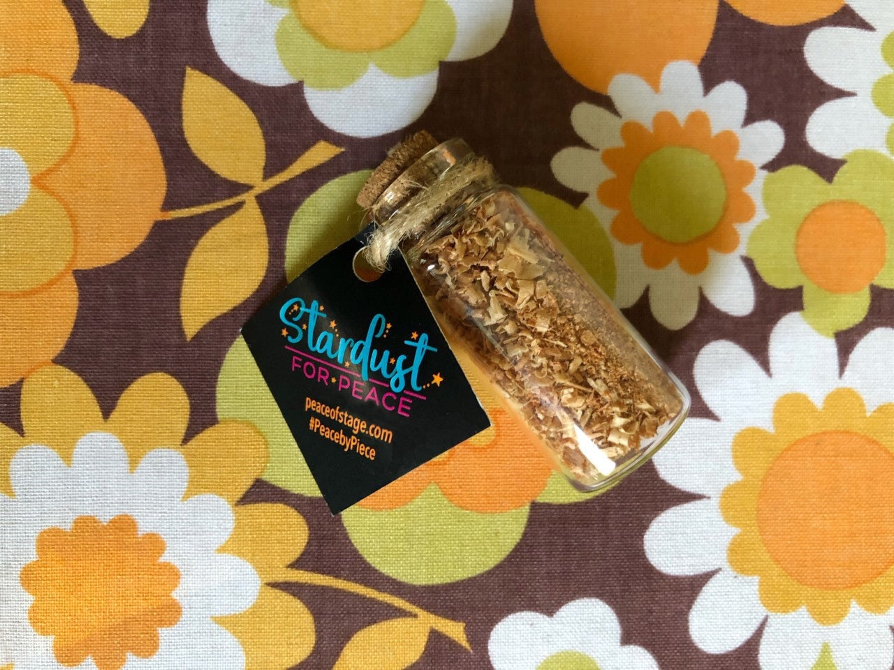 Glass Bottle Filled with Shavings and Sawdust from the Original 1969 Woodstock Stage Wood