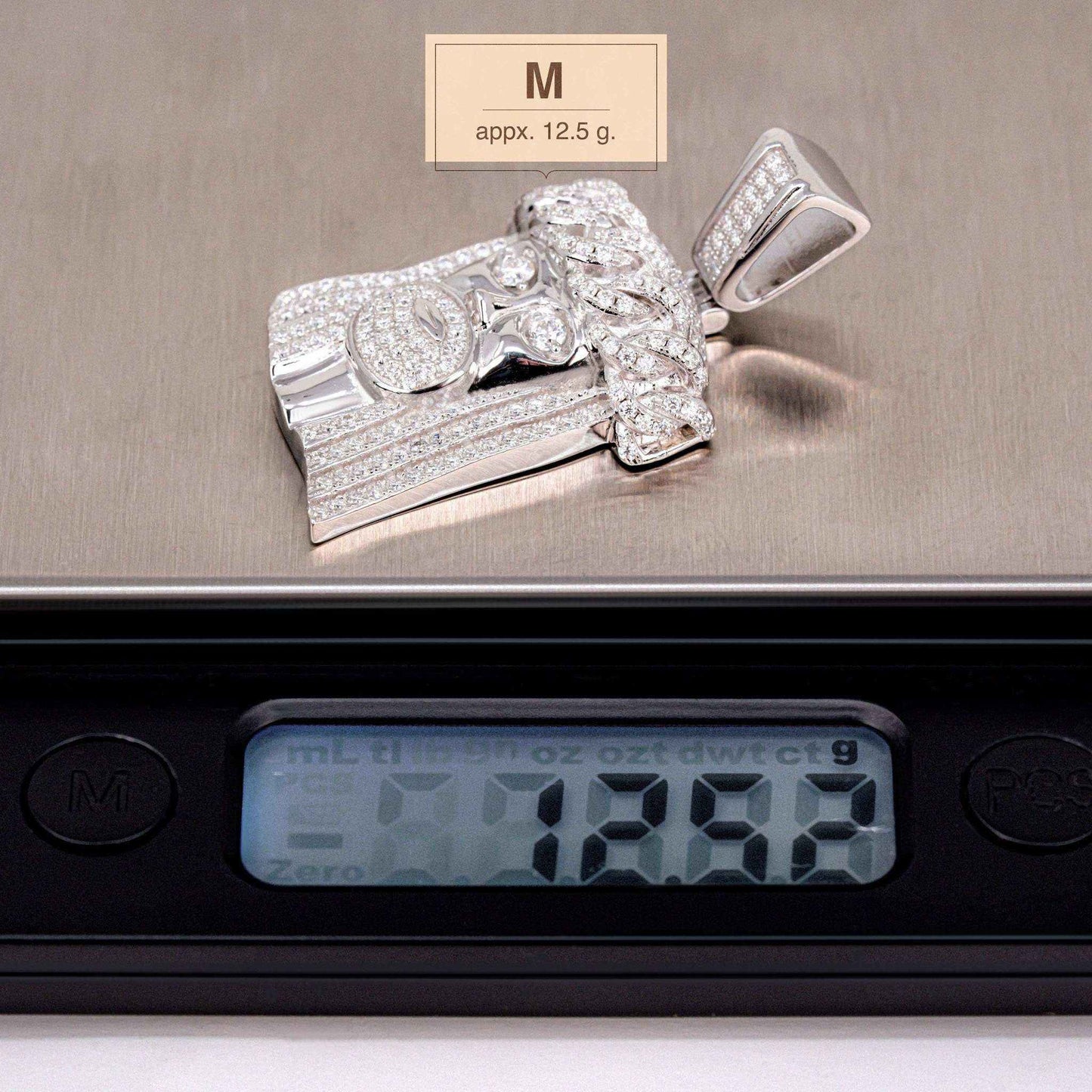 Moissanite Jesus Head Piece Pendant 925 Sterling Silver