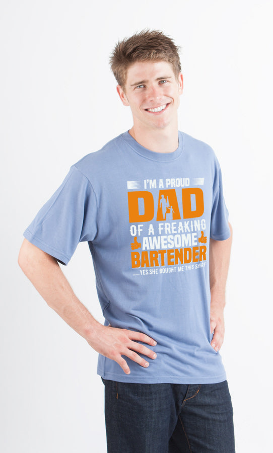 I'm a Proud Dad Men's Bamboo Viscose/Organic Cotton Short Sleeve Graphic T-Shirt