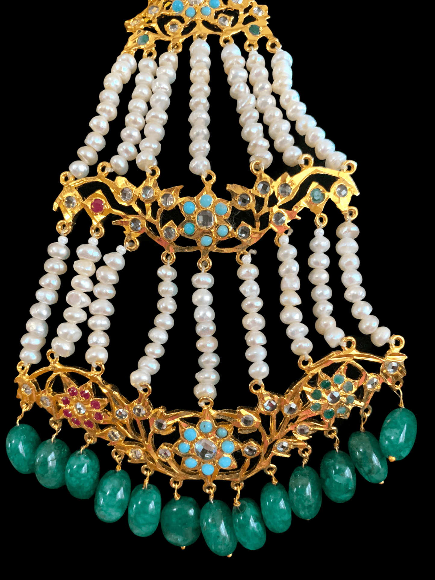 DJHR56 Leah multicolor jhoomar with fresh water pearls ( READY TO SHIP)