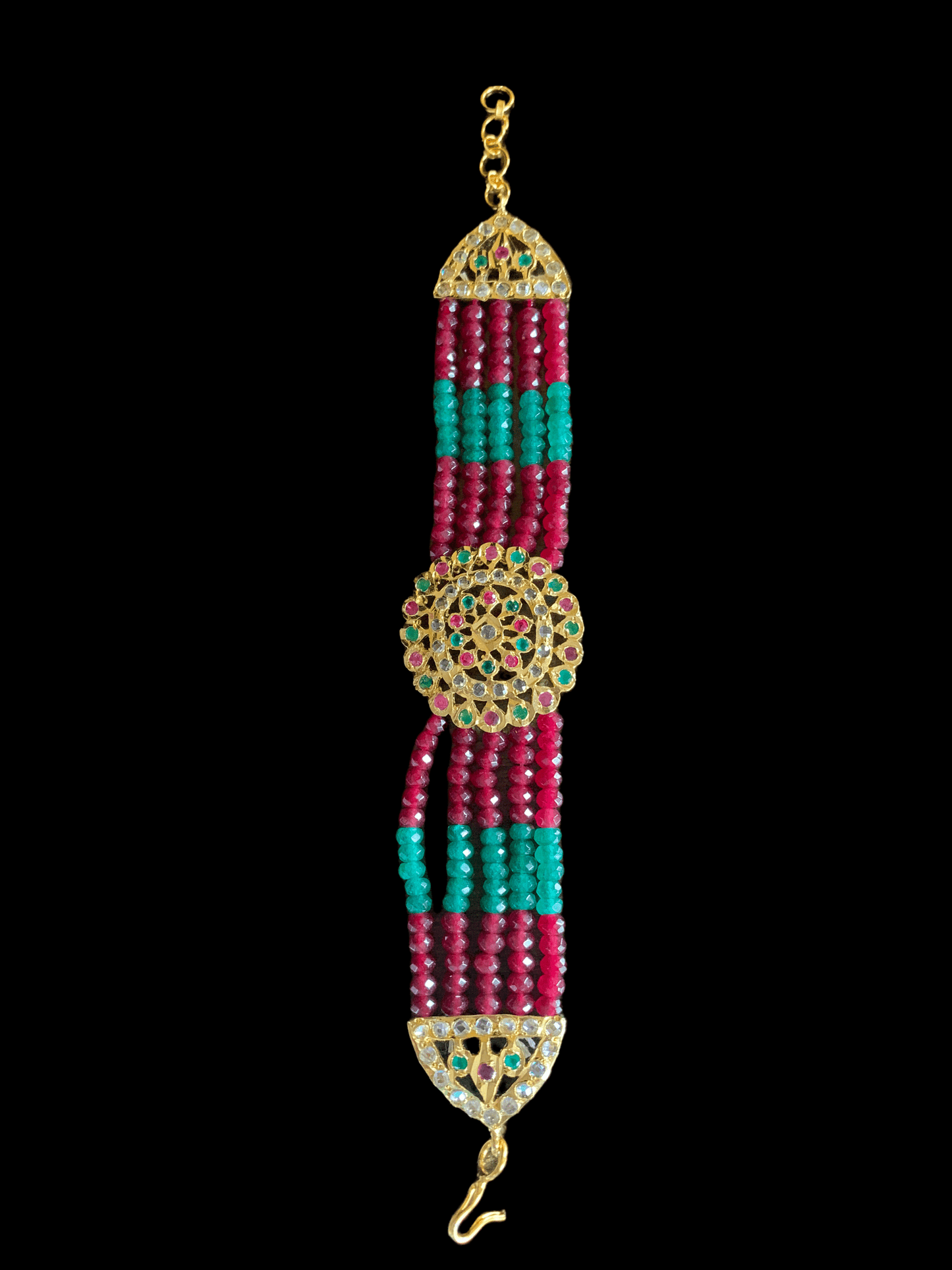 BR107 Zoya bridal Hyderabadi set in ruby emerald (SHIPS IN 4 WEEKS )