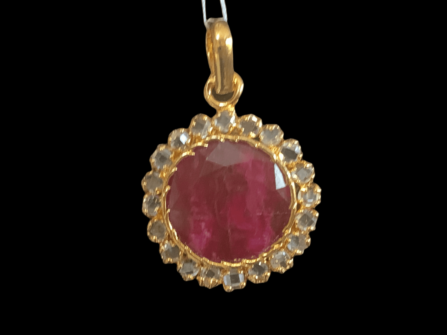 PS455 Pendant set with rubies ( READY TO SHIP )