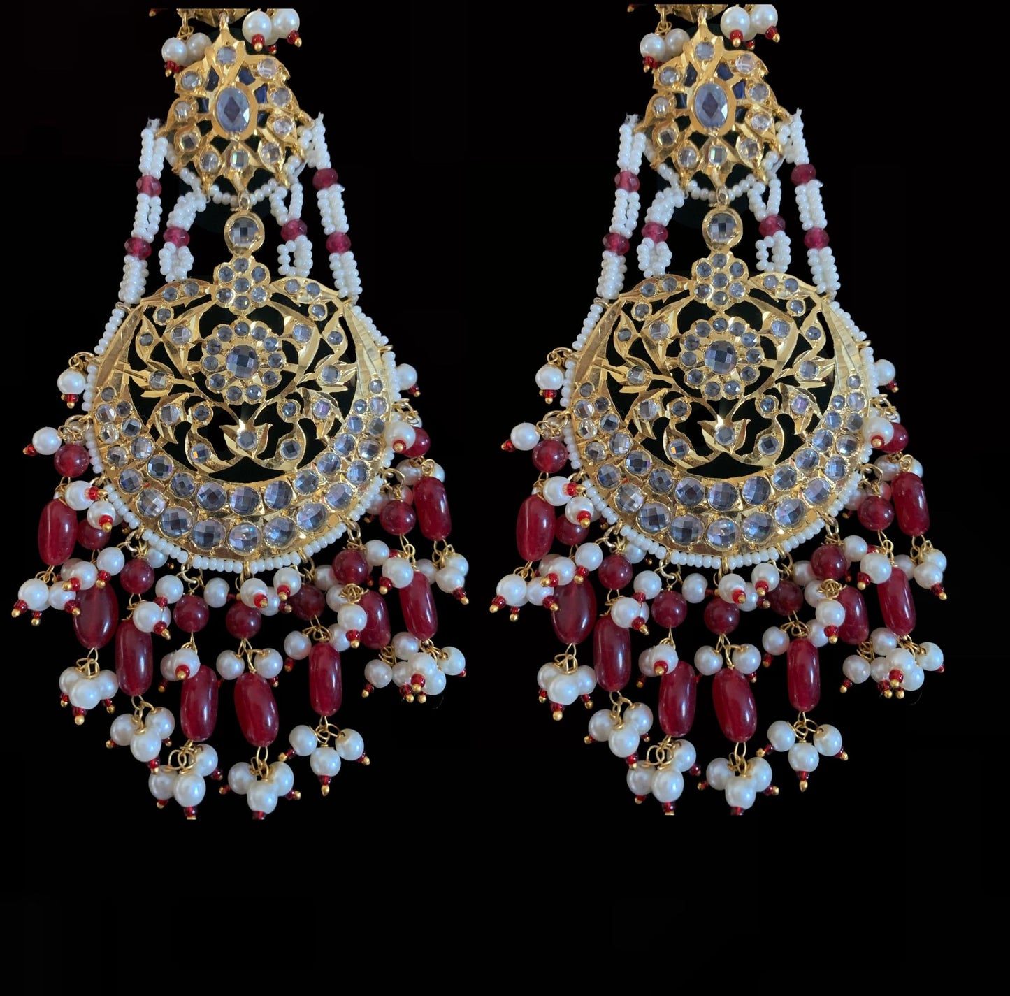 DER171 Romana ruby statement jhoomar earrings ( READY TO SHIP )