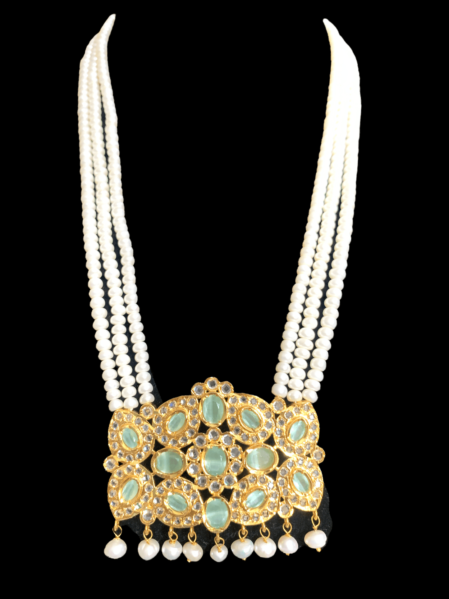 LN23 Sharnaz fresh water pearl necklace In mint ( READY TO SHIP)