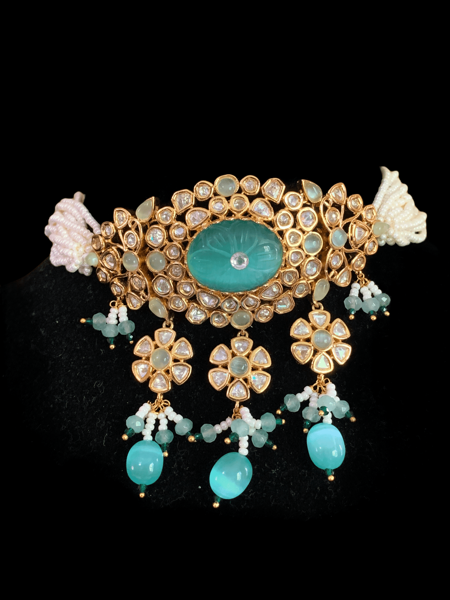 C106 cz polki choker in mint ( READY TO SHIP )