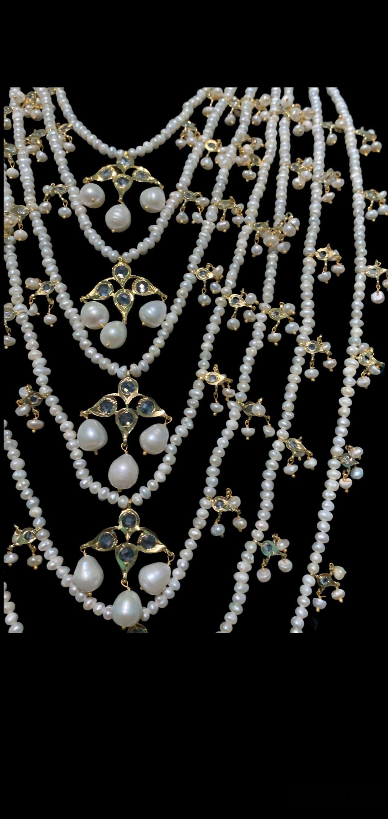 SAT13 Tameem Hyderabadi satlada in fresh water pearls (READY TO SHIP )