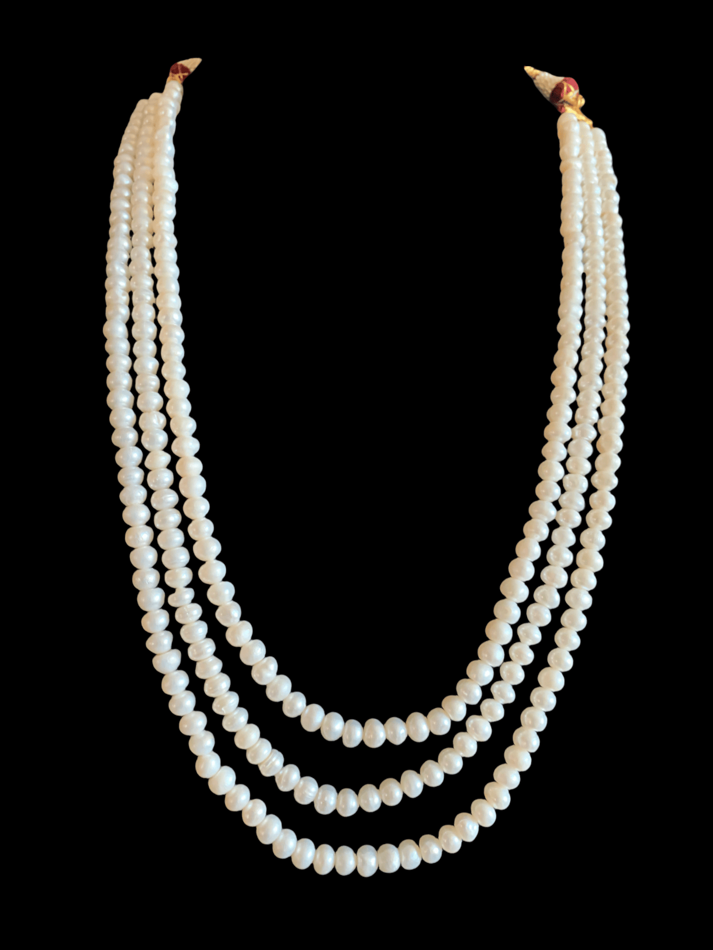 NS197 Three layer fresh water pearl necklace (READY TO SHIP )