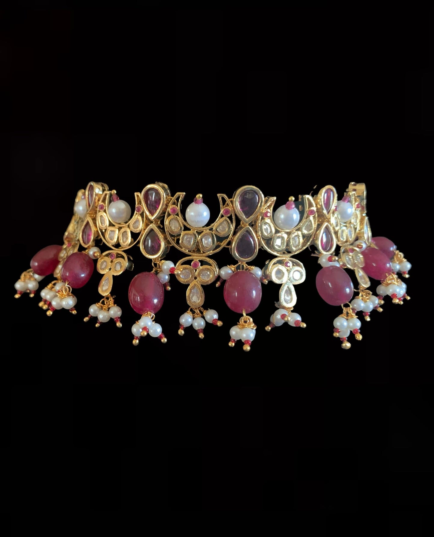 Nandini polki choker in ruby ( READY TO SHIP)