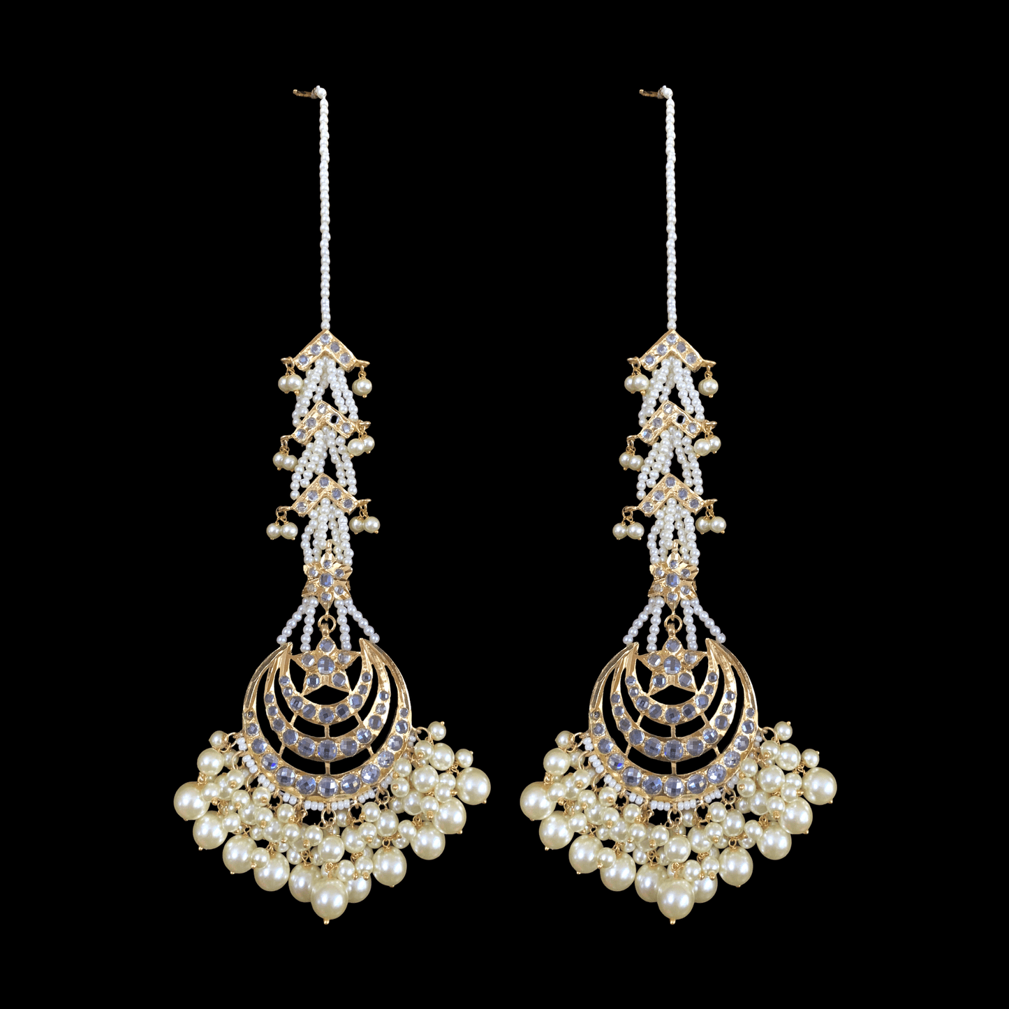 DJET28 Tahura earrings tika in pearls ( READY TO SHIP )