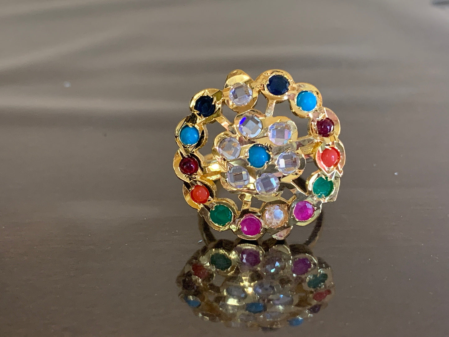 DJR43 Cz polki ring ( READY TO SHIP)