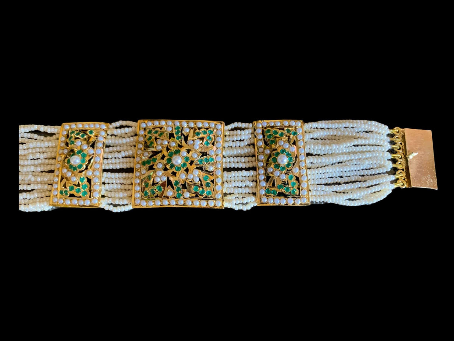 B80 Verdah jadau bracelet in green ( READY TO SHIP )