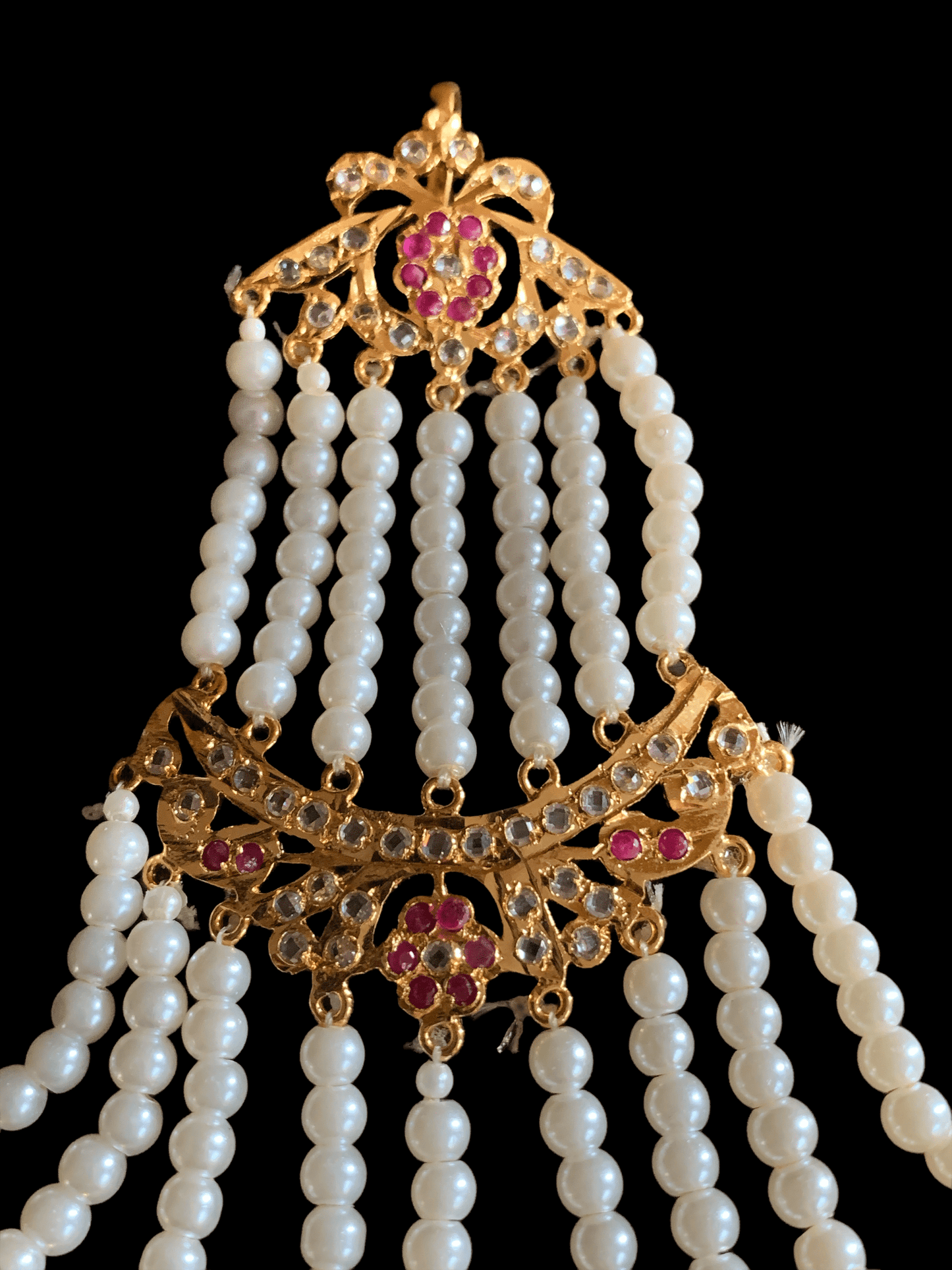 DJHR18 Insia Hyderabadi jhoomar in ruby beads ( READY TO SHIP )