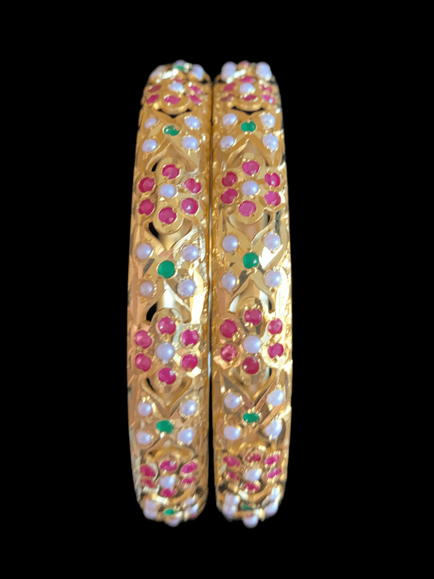 B42 Amira bangles - SET OF 2 (ruby emerald ) ( READY TO SHIP)