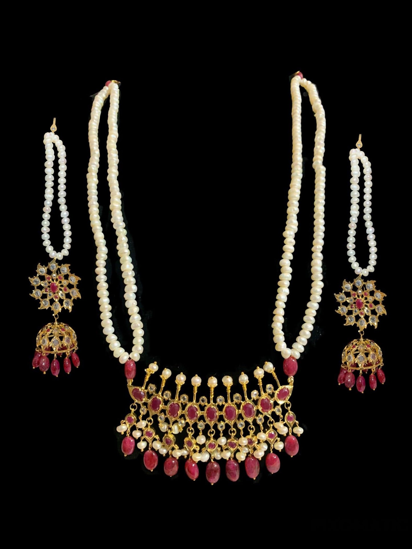 Tirmani in fresh water pearls and rubies ( SHIPS IN 4 WEEKS )