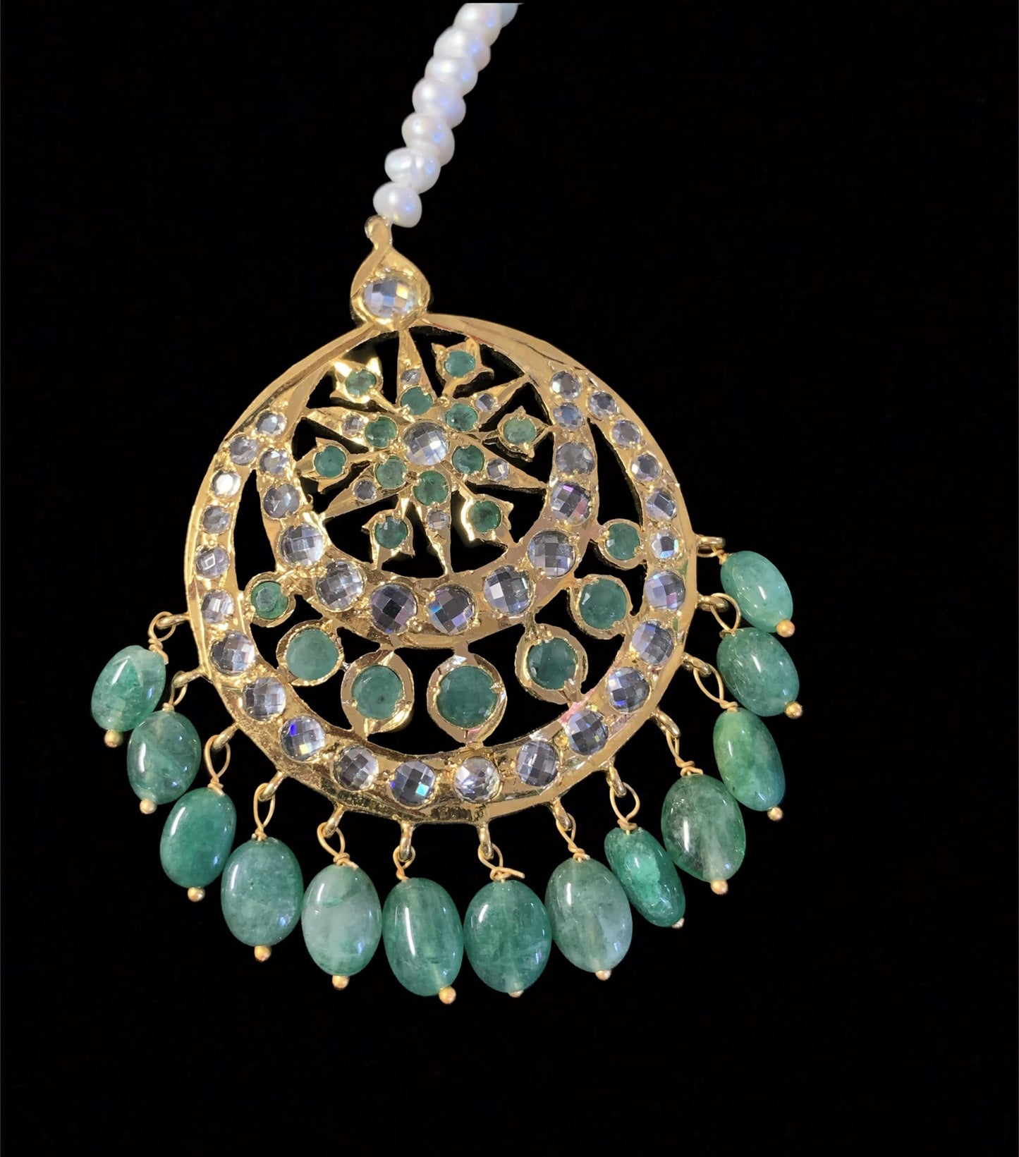 DJTK5 Isra tika in emeralds and real pearls ( SHIPS IN 1 WEEK )