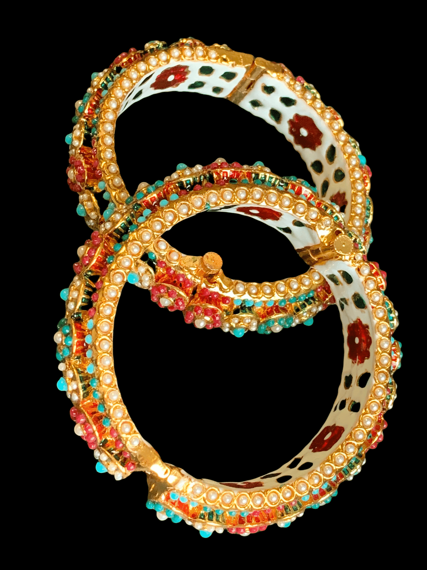 B48 Navratan rajwadi style bangles (SHIPS IN 2 WEEKS )