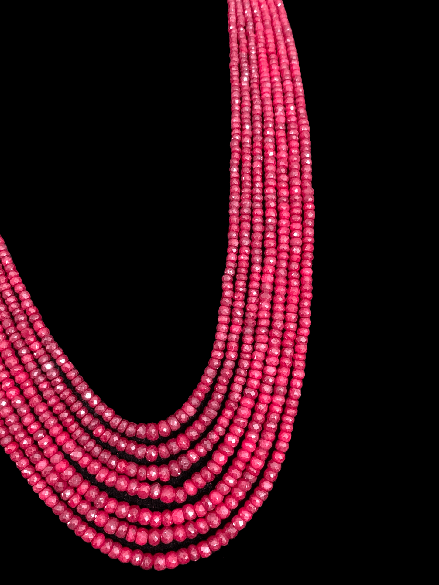 NS294 Seven layer ruby beads necklace ( SHIPS IN 4 WEEKS )