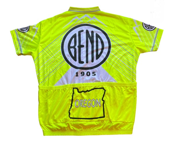 Bend Oregon FLURO YELLOW Men's Cycling Jersey (2XL, 3XL)