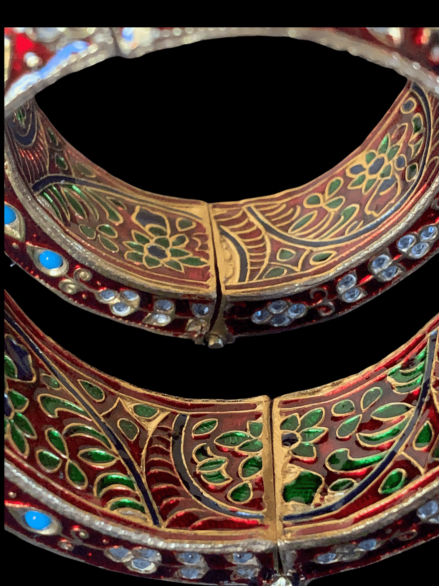 B128 Kundan meenakari bangles ( SHIPS IN 4 WEEKS ) size 2.4,2.6