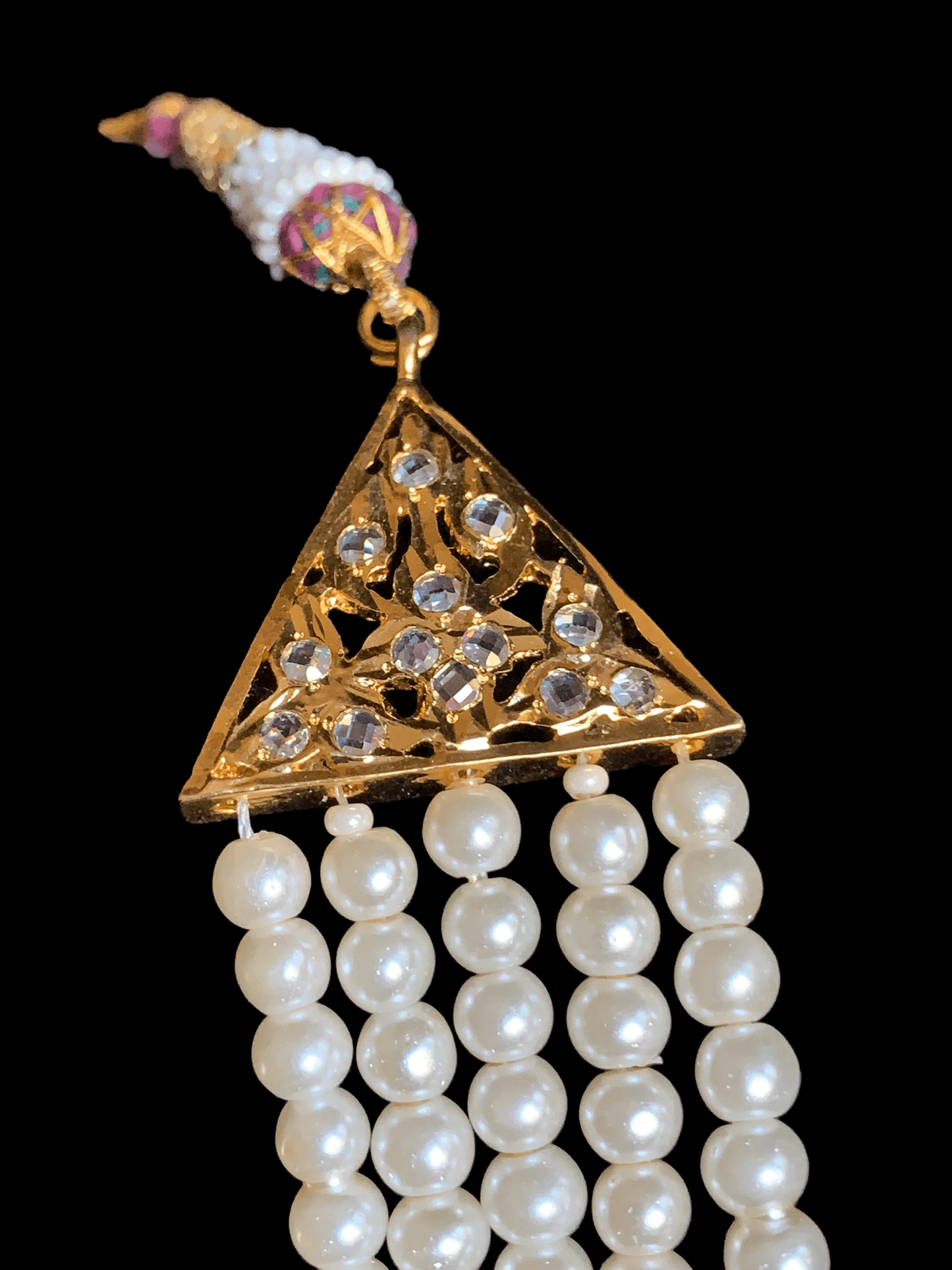 LN154 Rachel pearl long necklace set , (SHIPS IN 4 WEEKS )