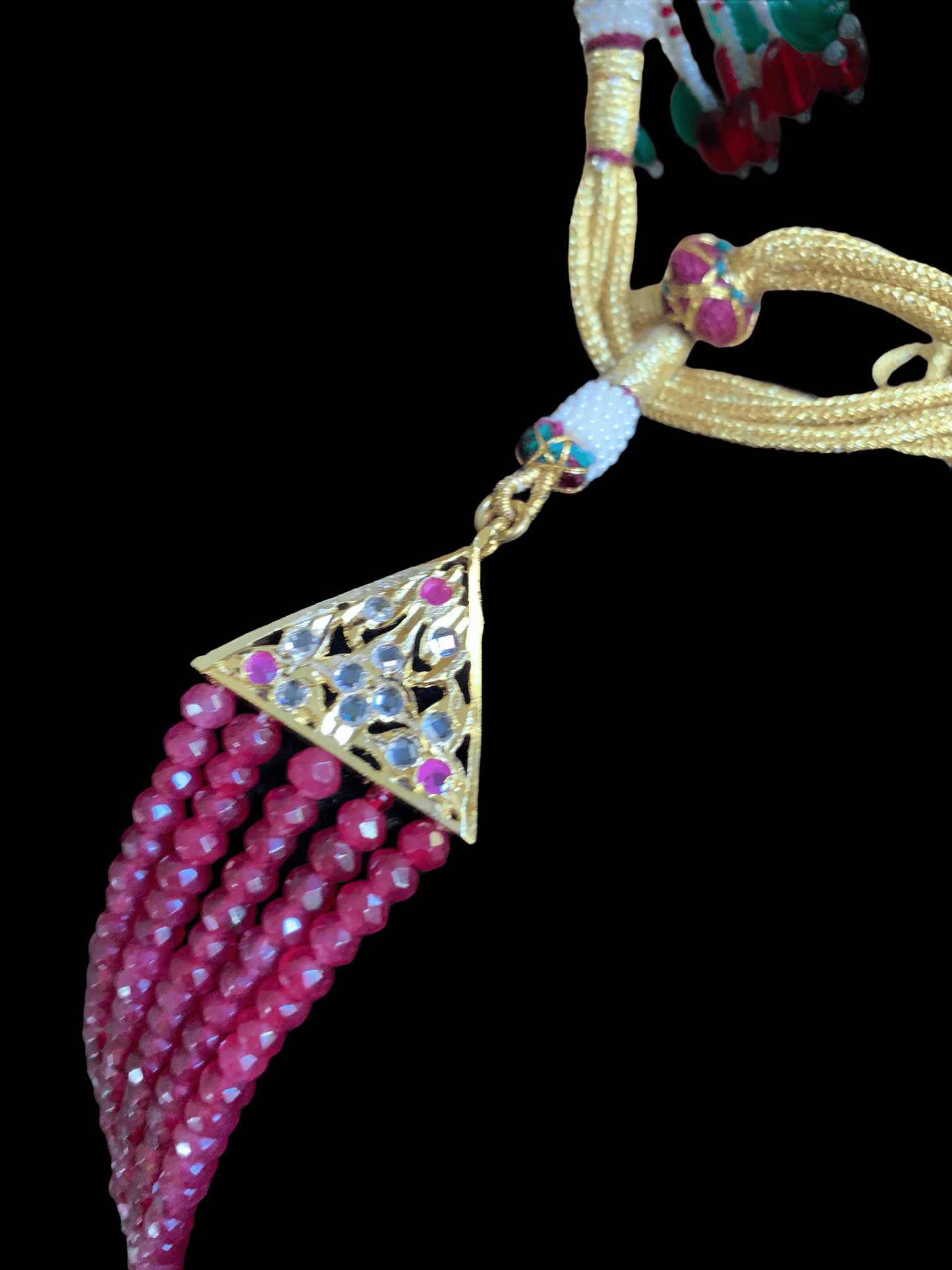 LN120 Cassie Ruby rani haar with earrings ( SHIPS IN 4 WEEKS )
