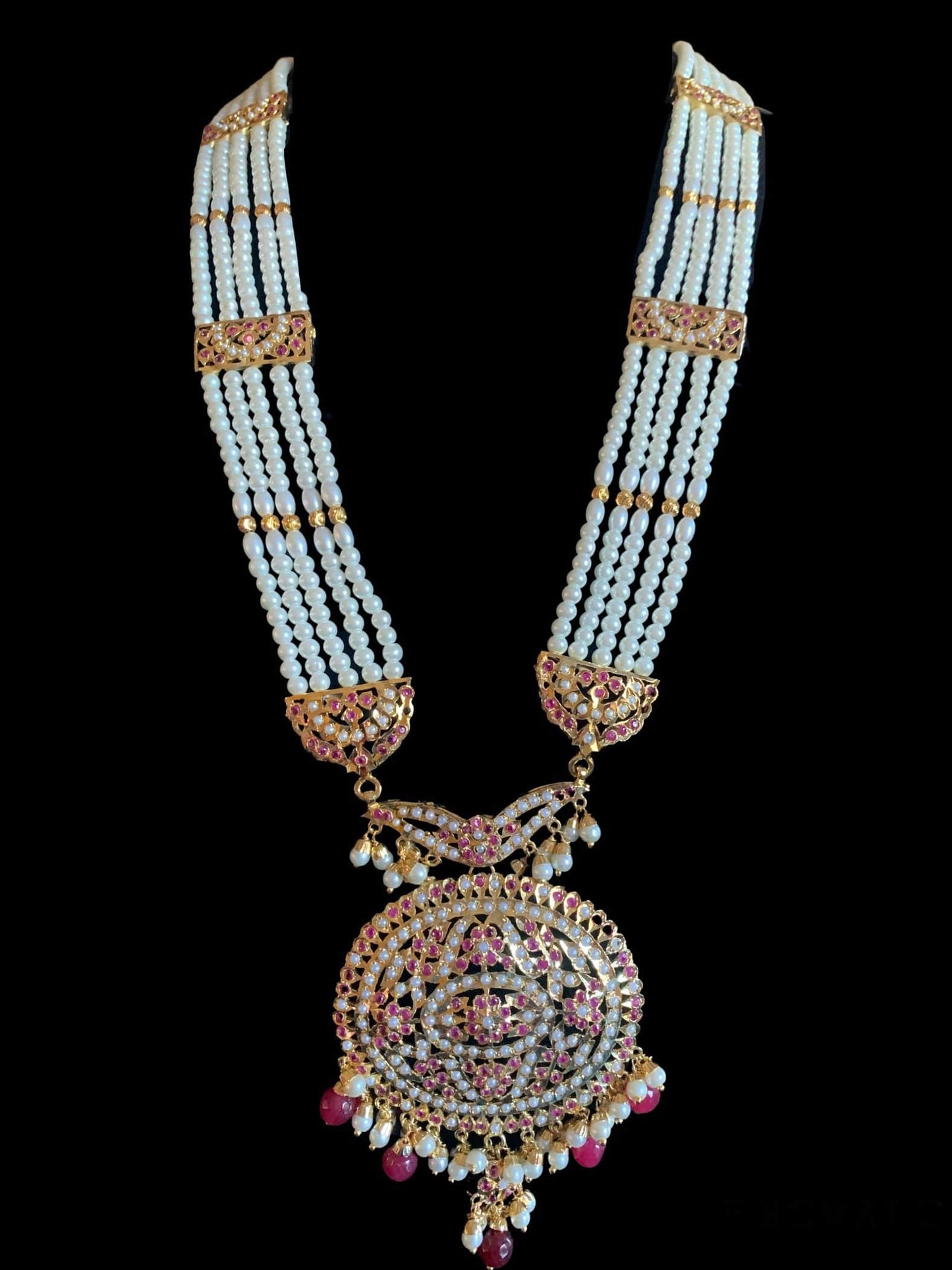 Simran rani haar in ruby with pearls ( SHIPS IN 4 WEEKS )