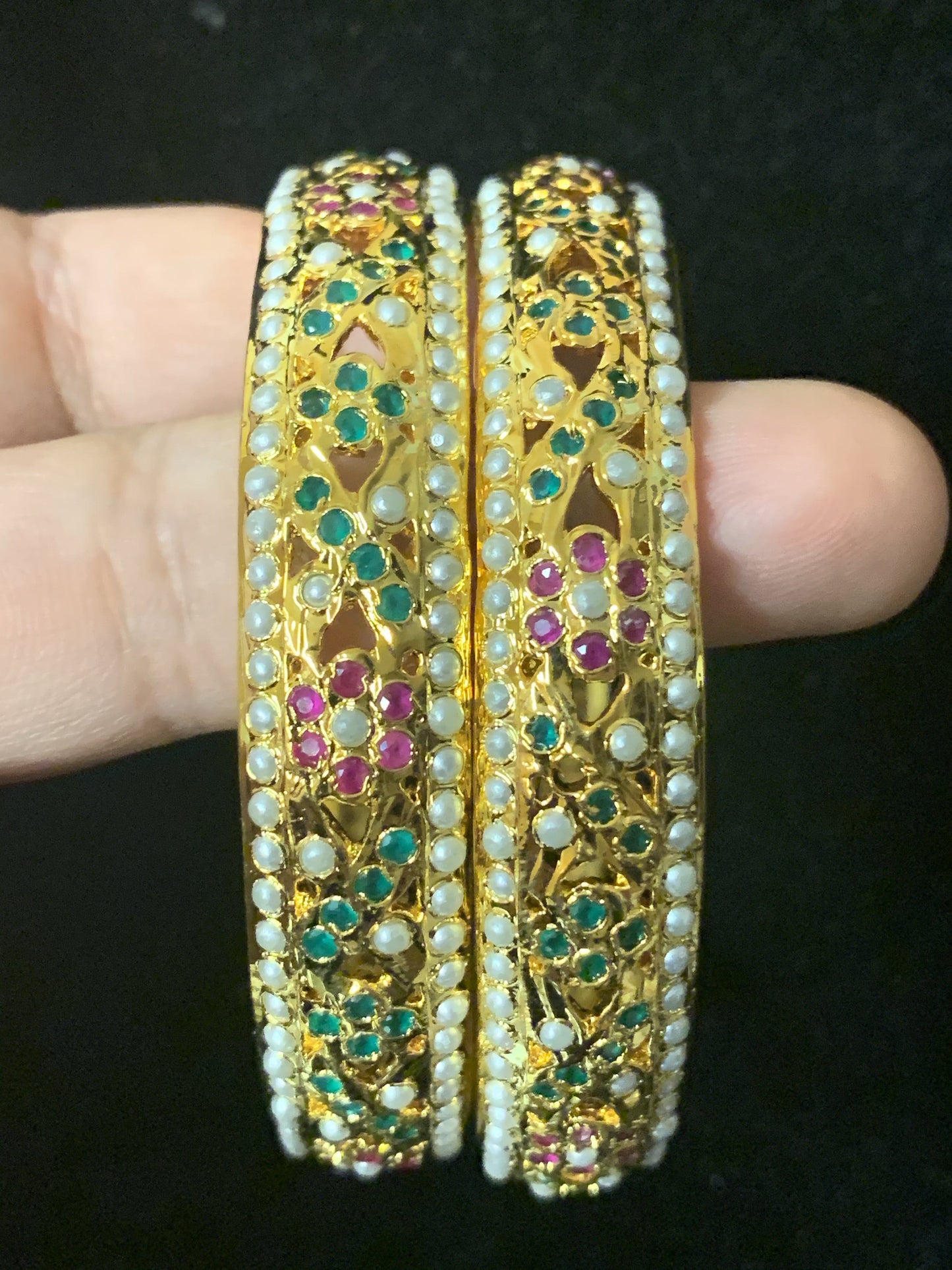 B88 Leela red green bangles ( READY TO SHIP )