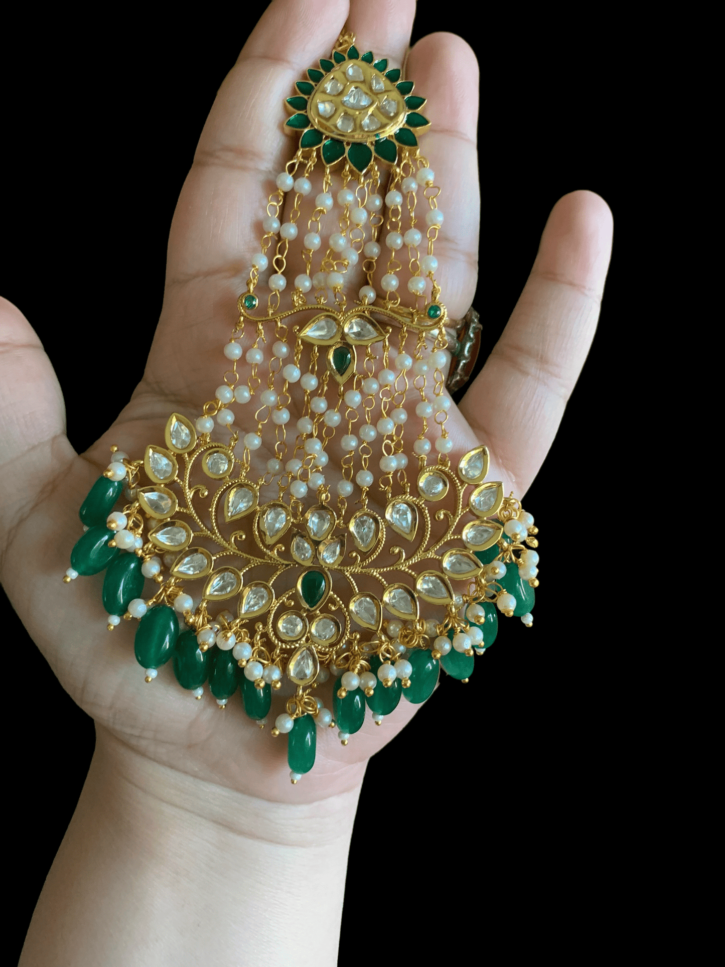 DJHR25 polki jhoomar - Green ( READY TO SHIP )