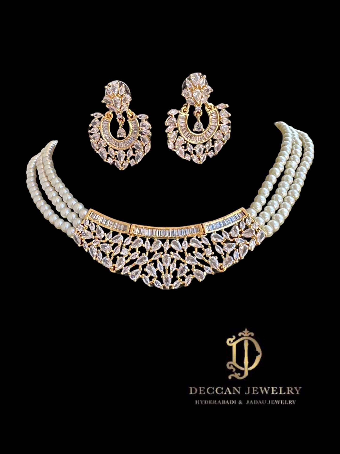 DNS9 cz necklace set in gold plating ( READY TO SHIP )
