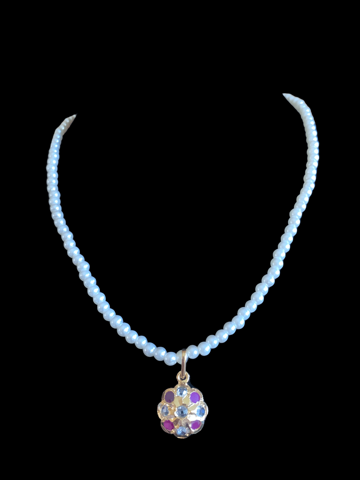 PS429 Sara hyderabadi Jadau flower pendant and earrings set in ruby ( READY TO SHIP )