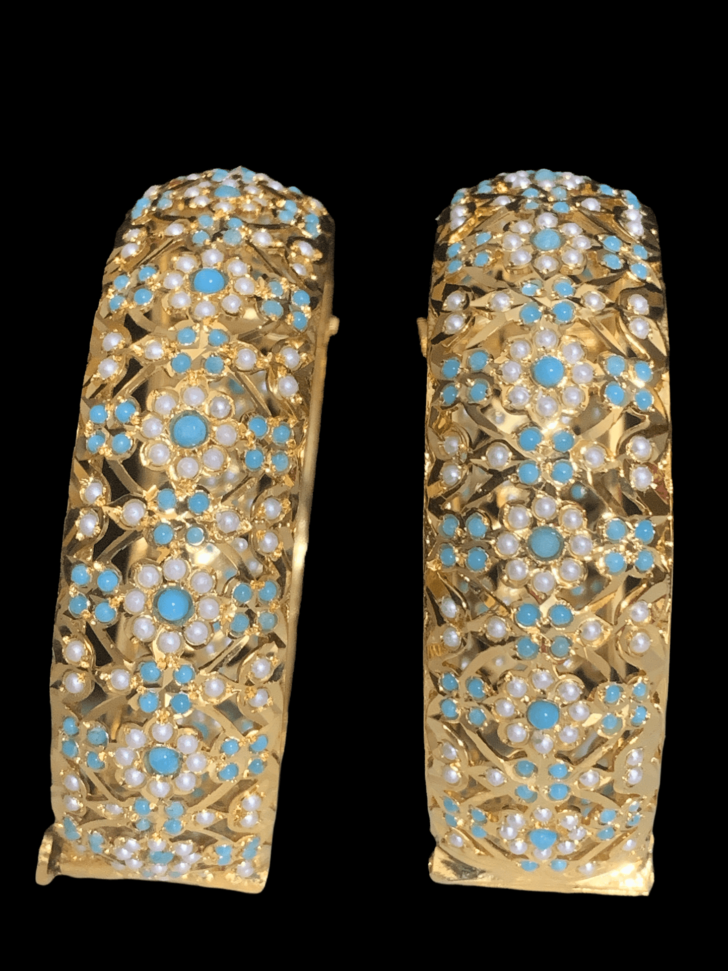 B6 Shibra bangles in turquoise one pair ( READY TO SHIP )