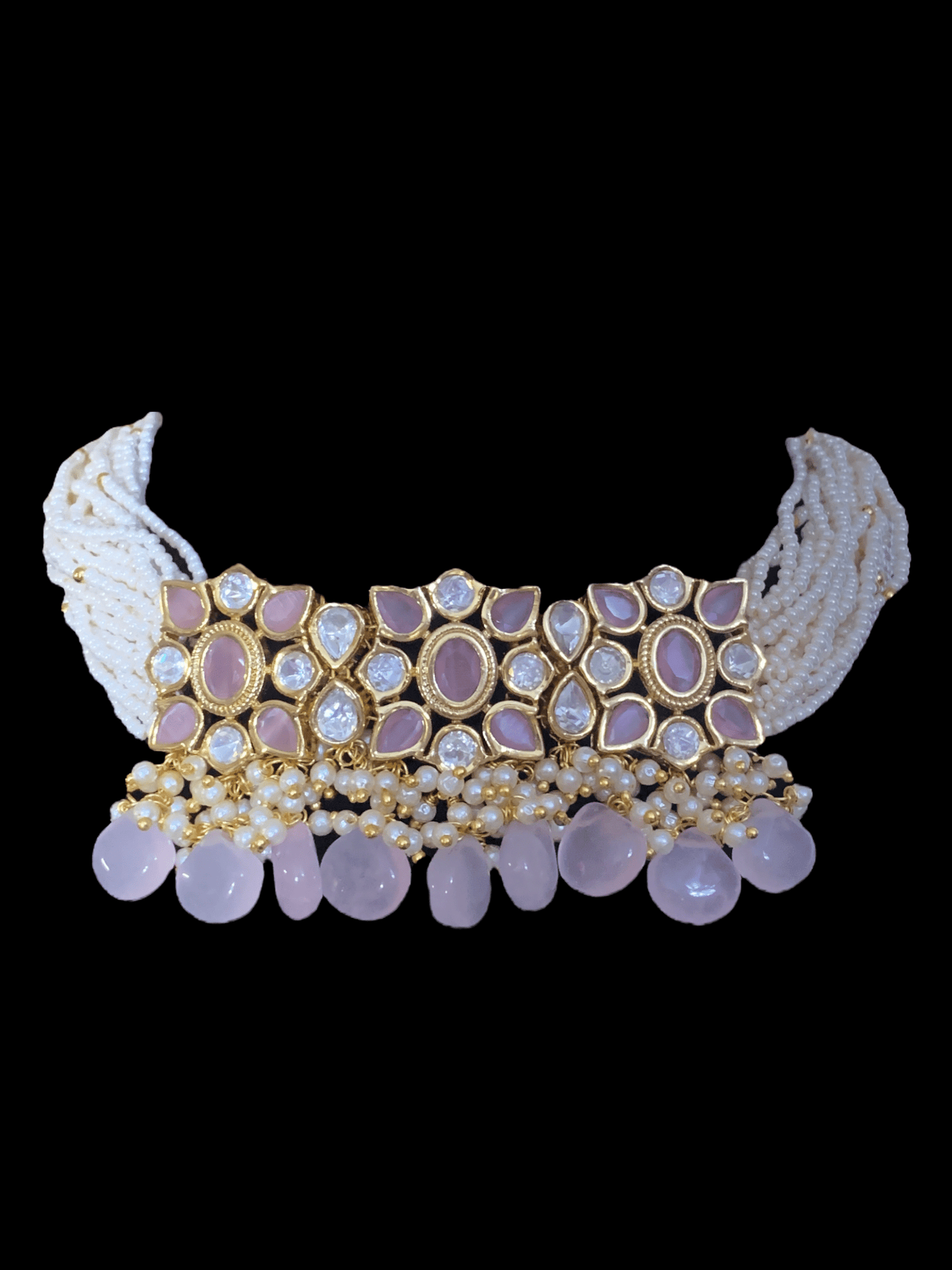 C312 Meera polki choker - pink ( READY TO SHIP )