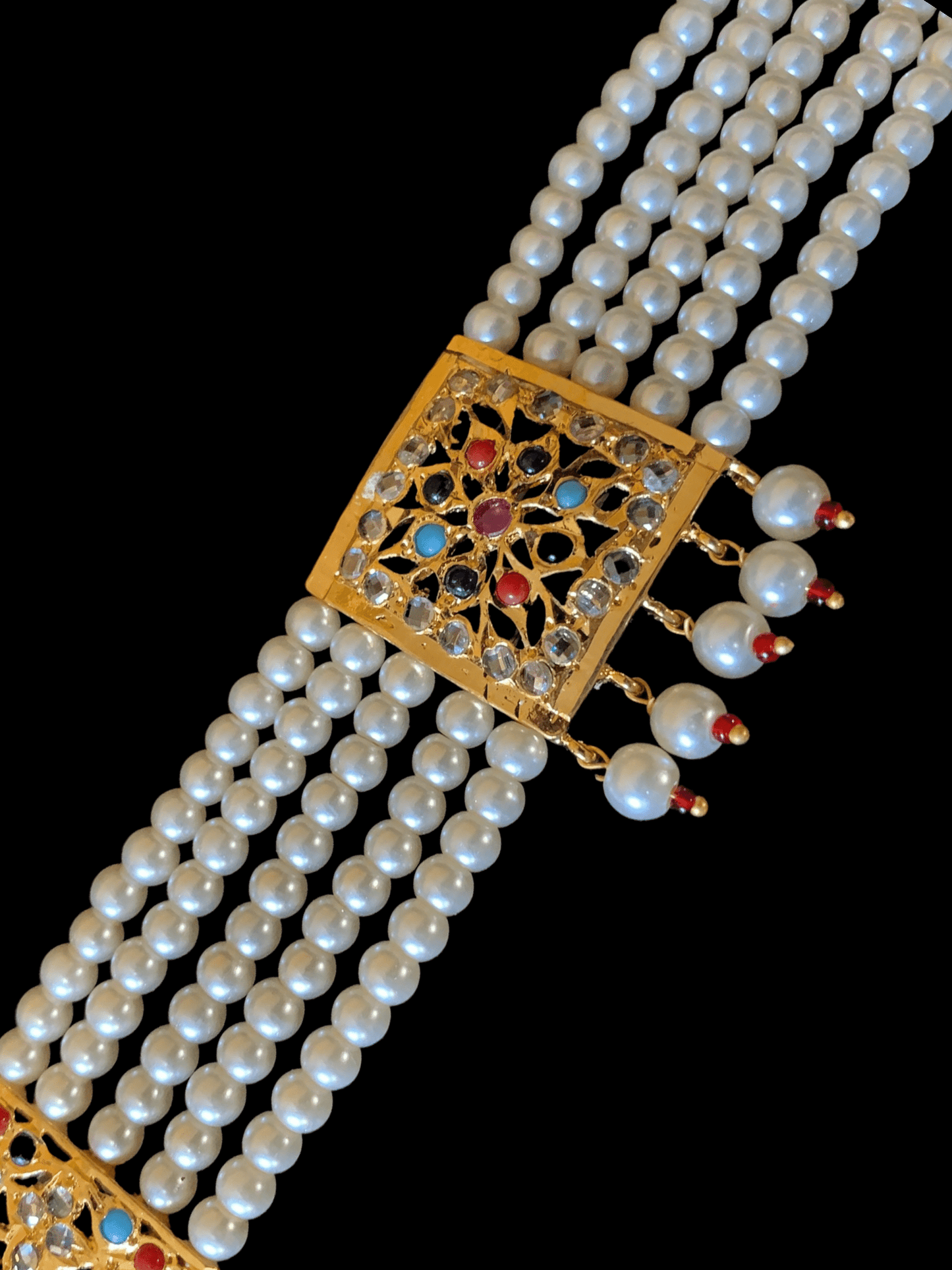 B71 Ariha pearl bracelet - navratan ( READY TO SHIP )