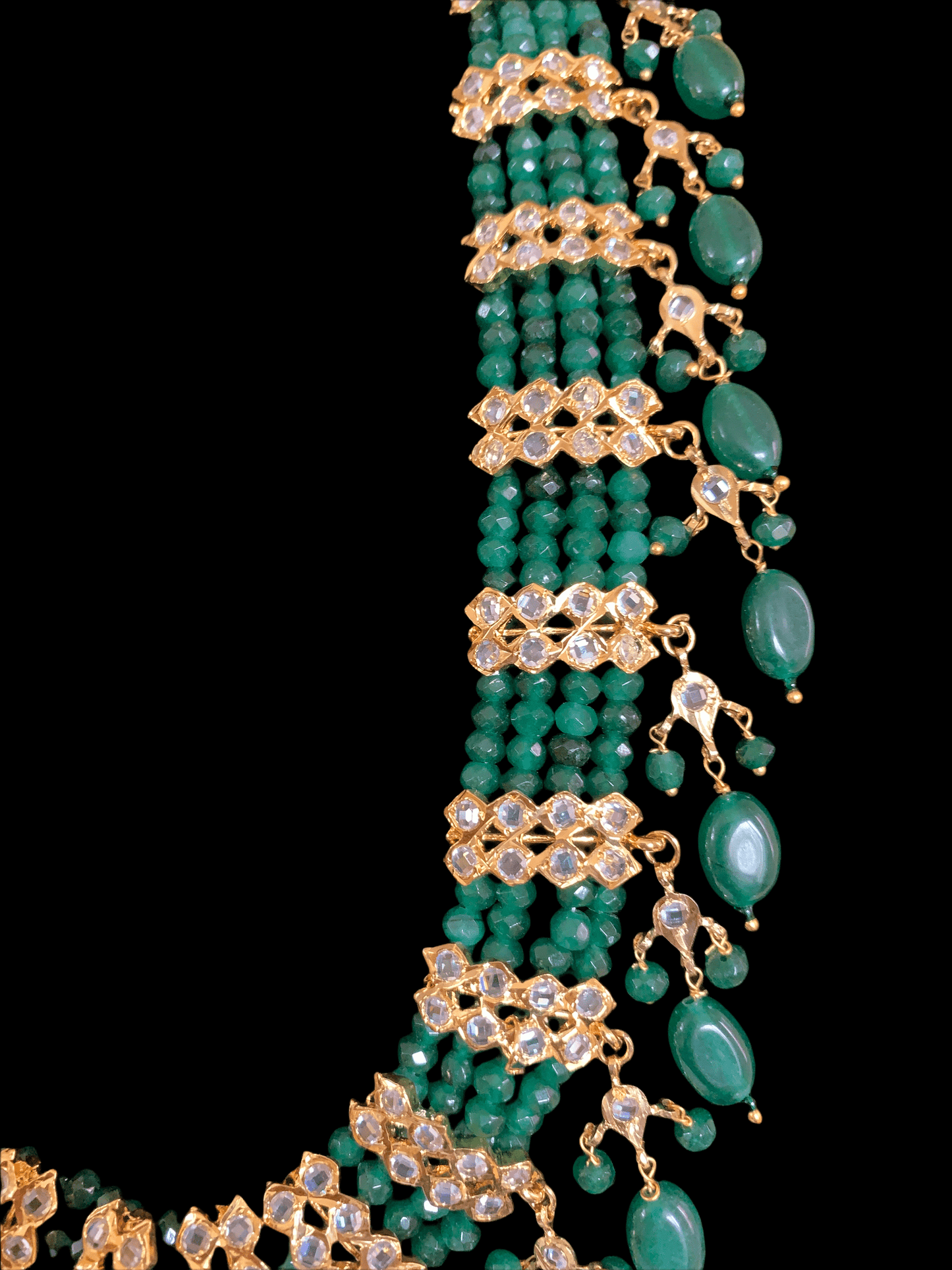 LN70 Esra multipendant necklace-dark green ( READY TO SHIP )