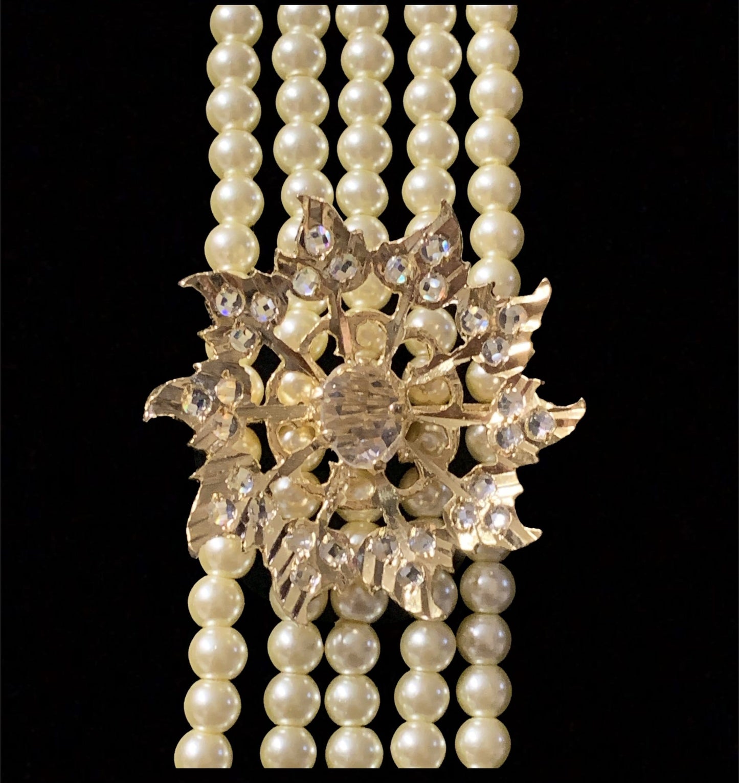 Zarnash gold plated ( off white ) long necklace with earrings (READY TO SHIP)