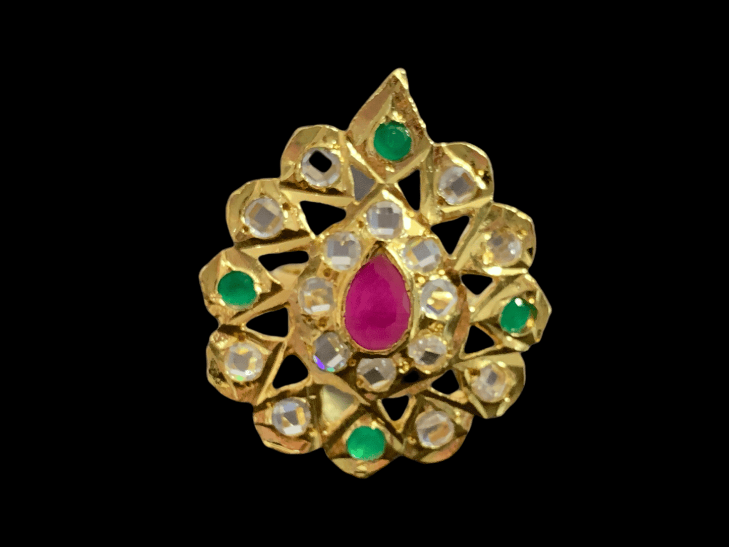 DJR6 Rida statement ring in ruby emerald ( SHIPS IN 4 WEEKS )