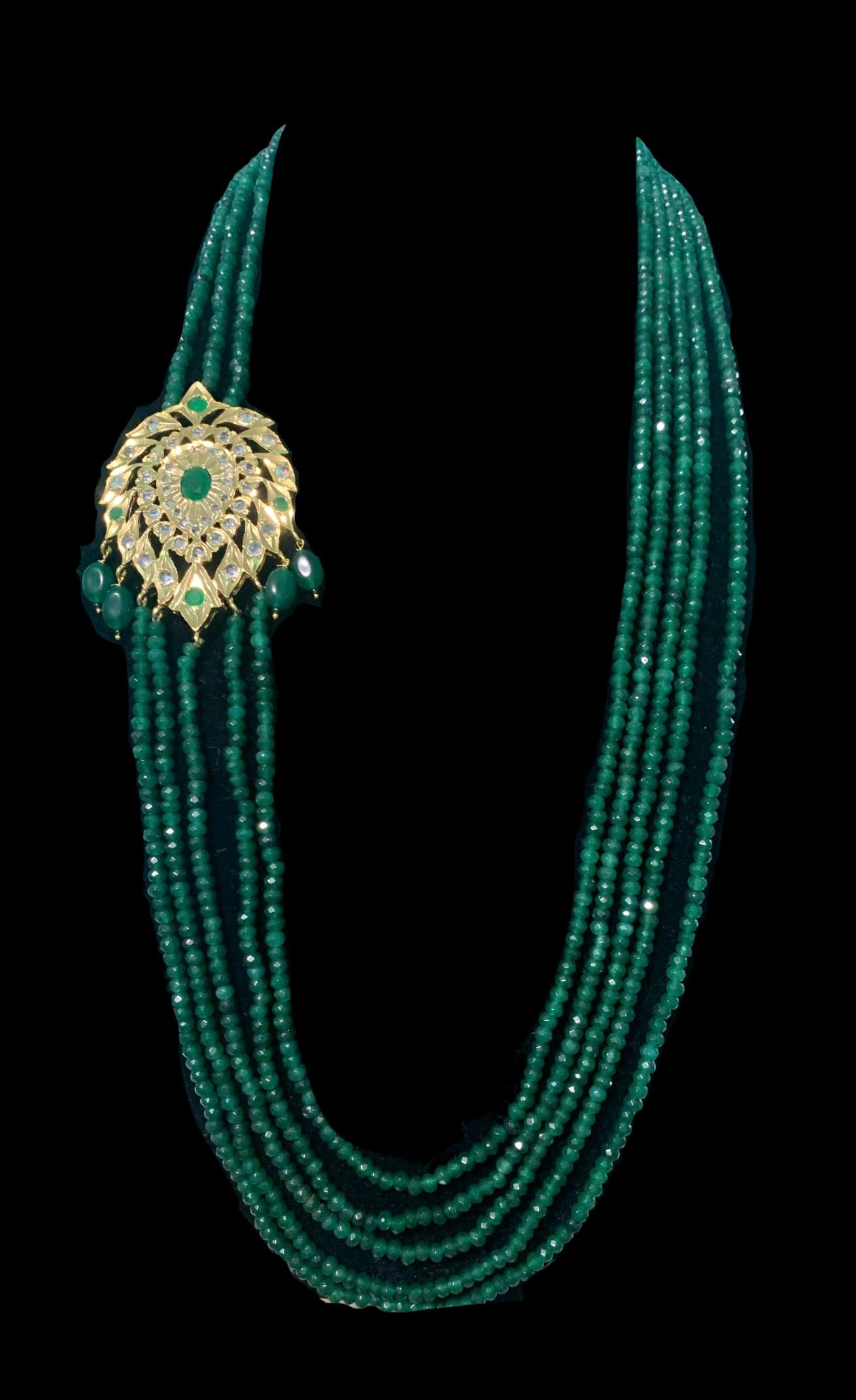 LN52 Tanmayee bridal multistranded necklace with earrings( SHIPS IN 4 WEEKS )