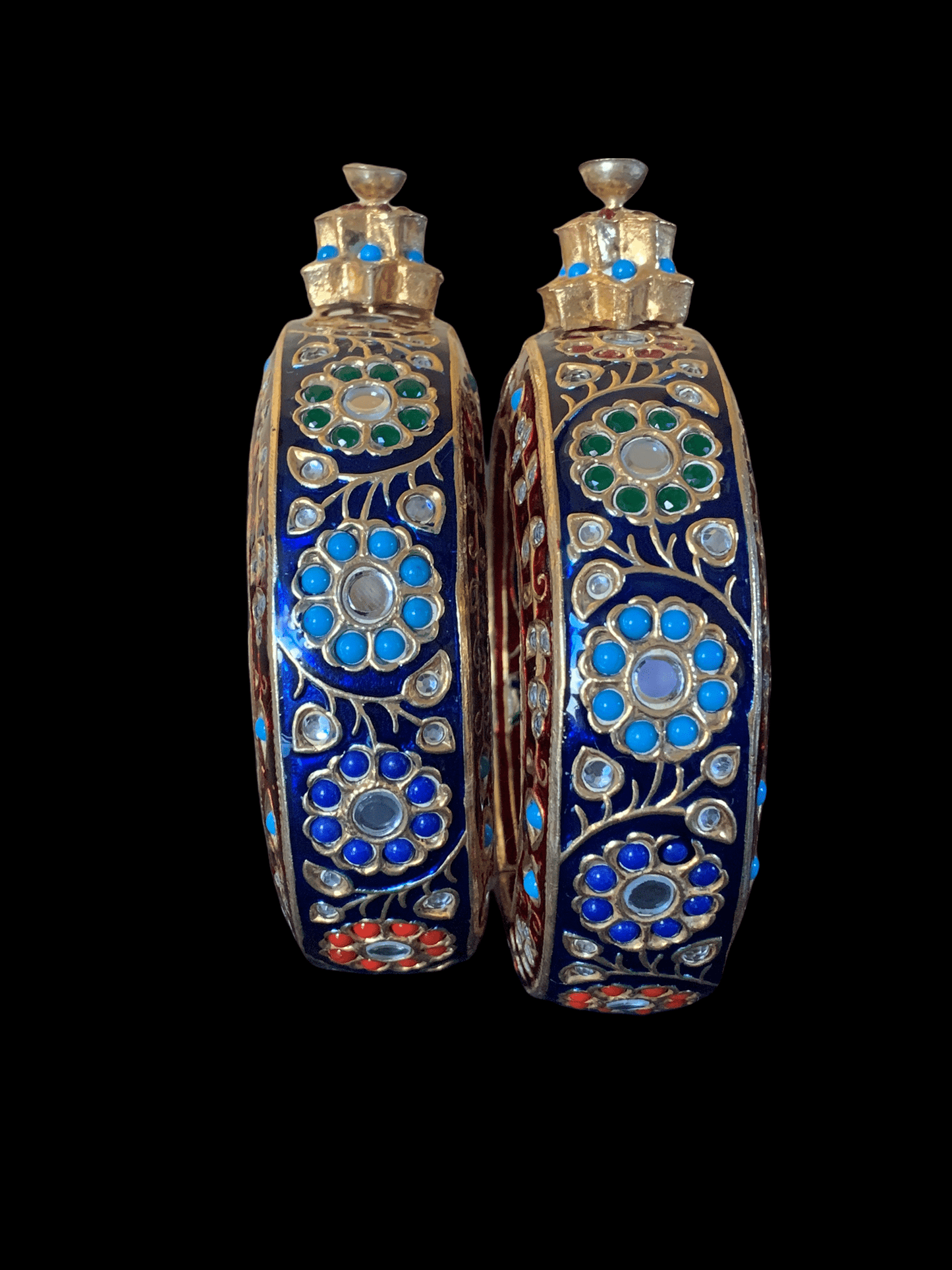 B128 Kundan meenakari bangles ( SHIPS IN 4 WEEKS ) size 2.4,2.6