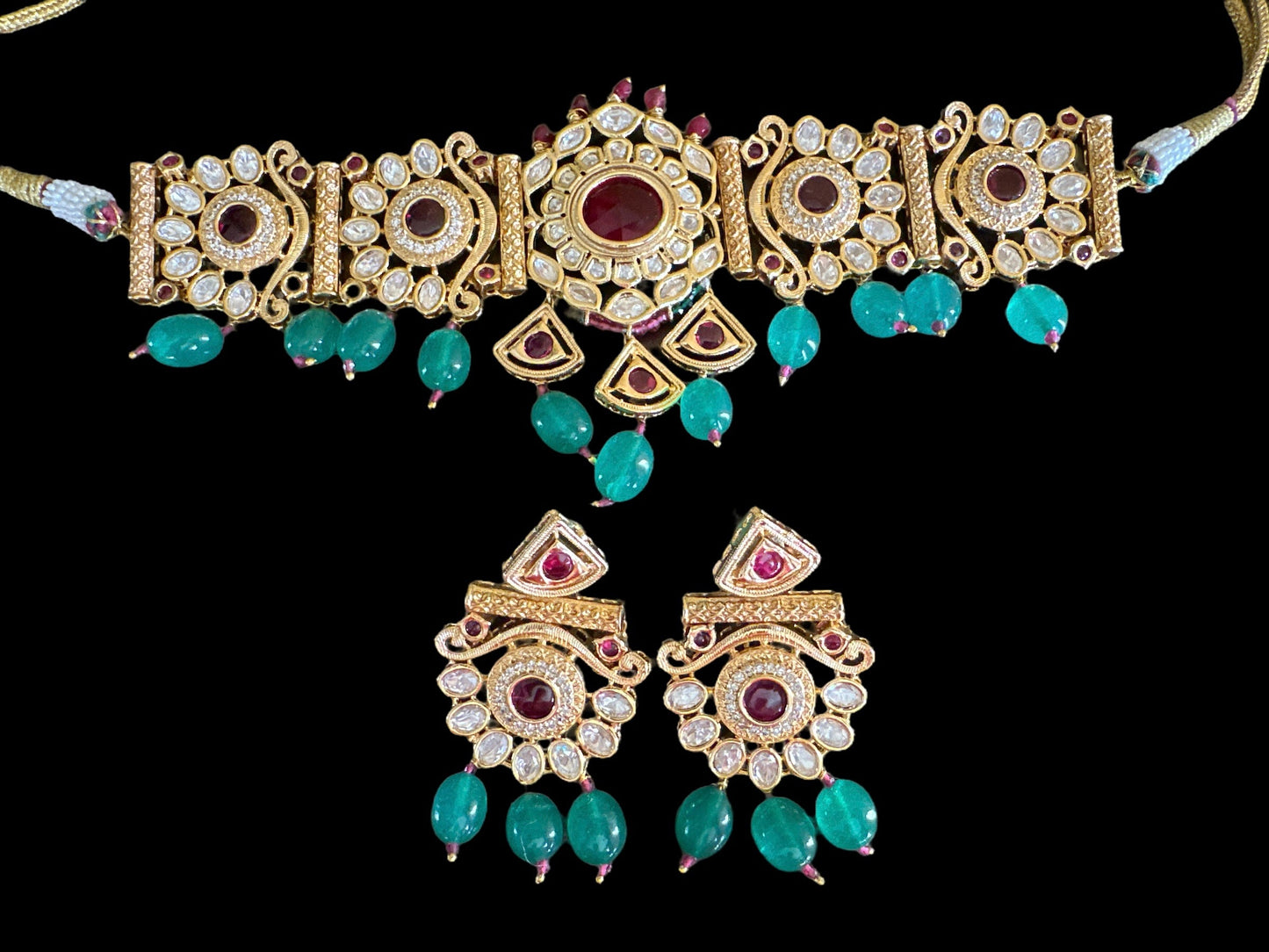 C239 Dania kundan choker set ( READY TO SHIP )